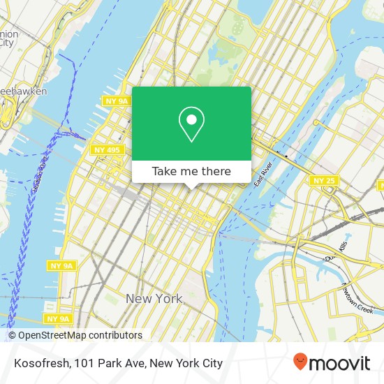 Kosofresh, 101 Park Ave map