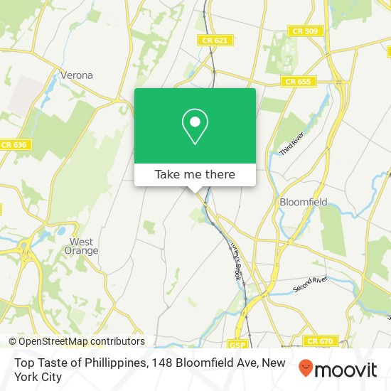 Mapa de Top Taste of Phillippines, 148 Bloomfield Ave