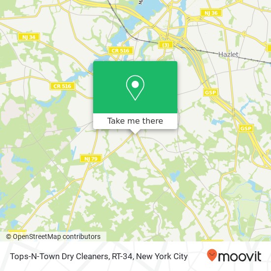 Mapa de Tops-N-Town Dry Cleaners, RT-34