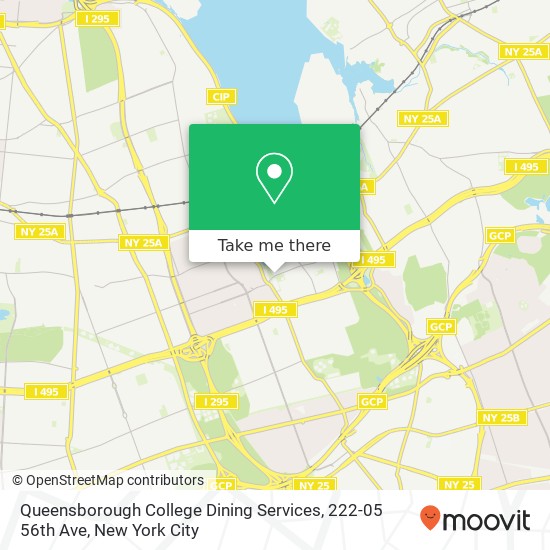 Mapa de Queensborough College Dining Services, 222-05 56th Ave