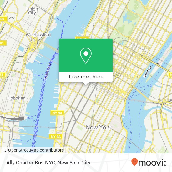 Ally Charter Bus NYC map
