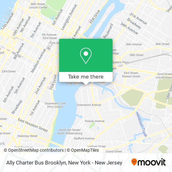 Ally Charter Bus Brooklyn map