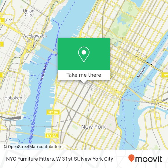 Mapa de NYC Furniture Fitters, W 31st St