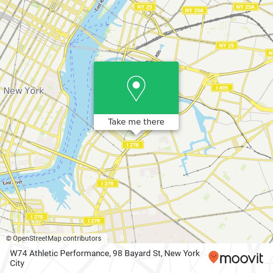 W74 Athletic Performance, 98 Bayard St map