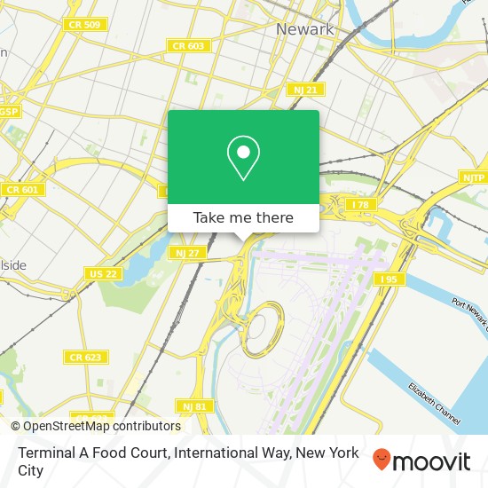 Mapa de Terminal A Food Court, International Way