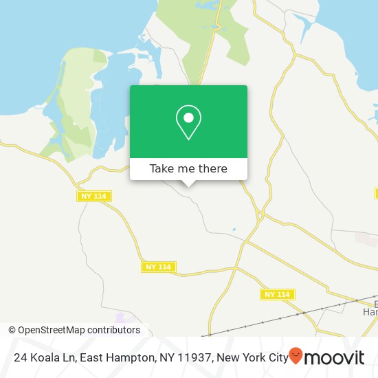 Mapa de 24 Koala Ln, East Hampton, NY 11937