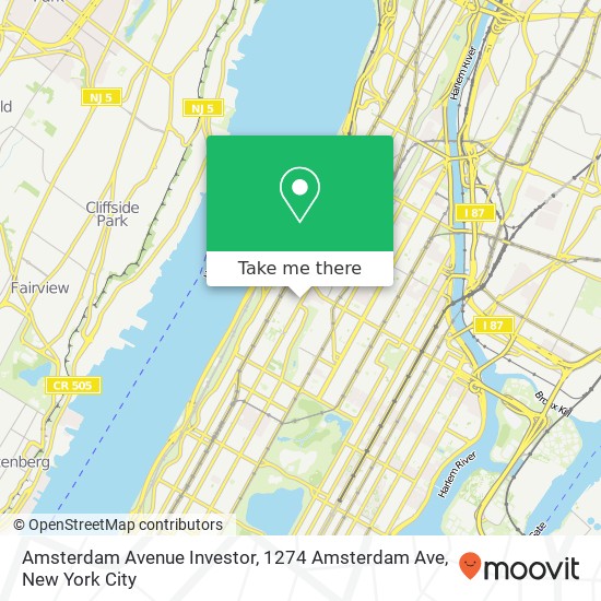 Amsterdam Avenue Investor, 1274 Amsterdam Ave map