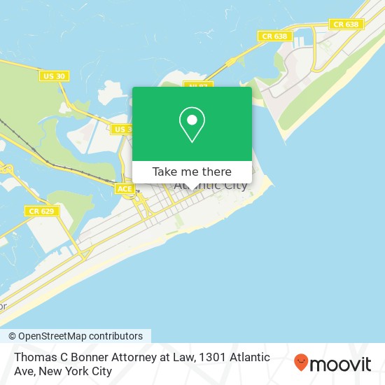 Mapa de Thomas C Bonner Attorney at Law, 1301 Atlantic Ave