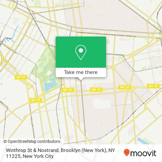 Winthrop St & Nostrand, Brooklyn (New York), NY 11225 map