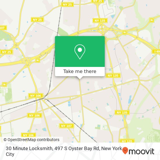 Mapa de 30 Minute Locksmith, 497 S Oyster Bay Rd