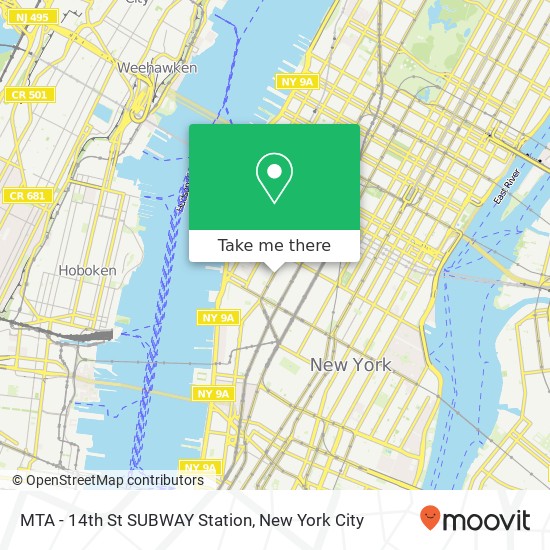 Mapa de MTA - 14th St SUBWAY Station