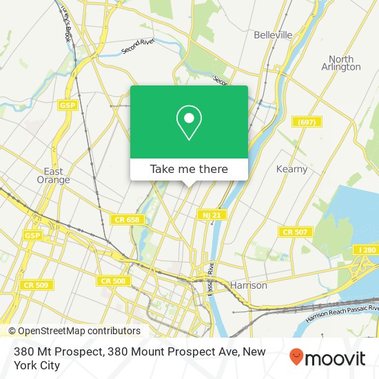 Mapa de 380 Mt Prospect, 380 Mount Prospect Ave