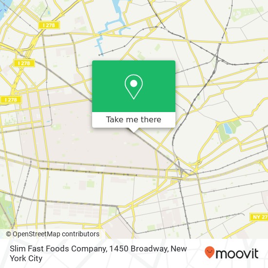 Mapa de Slim Fast Foods Company, 1450 Broadway