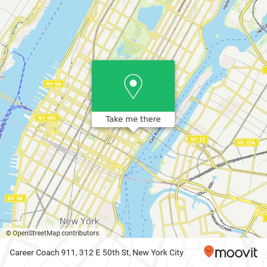 Mapa de Career Coach 911, 312 E 50th St