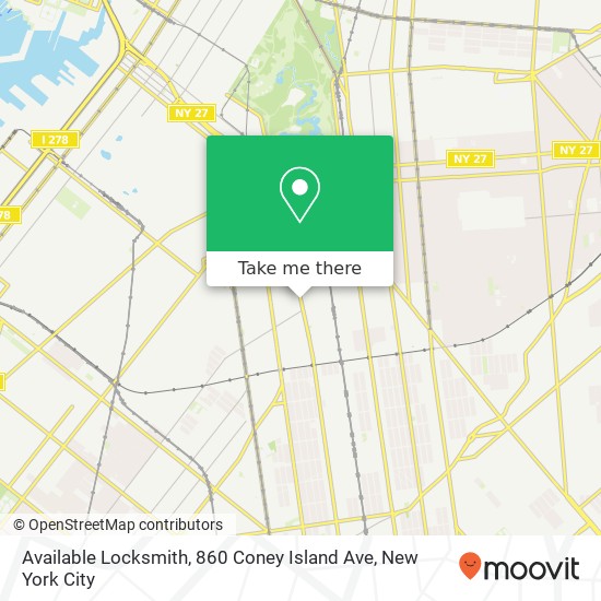 Available Locksmith, 860 Coney Island Ave map