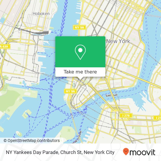 NY Yankees Day Parade, Church St map