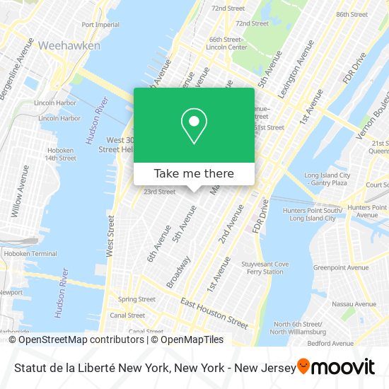 Statut de la Liberté New York map