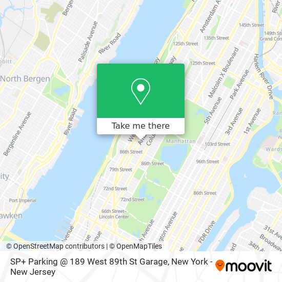 SP+ Parking @ 189 West 89th St Garage map