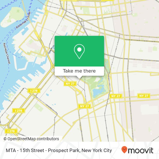 MTA - 15th Street - Prospect Park map