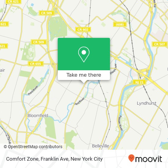 Mapa de Comfort Zone, Franklin Ave