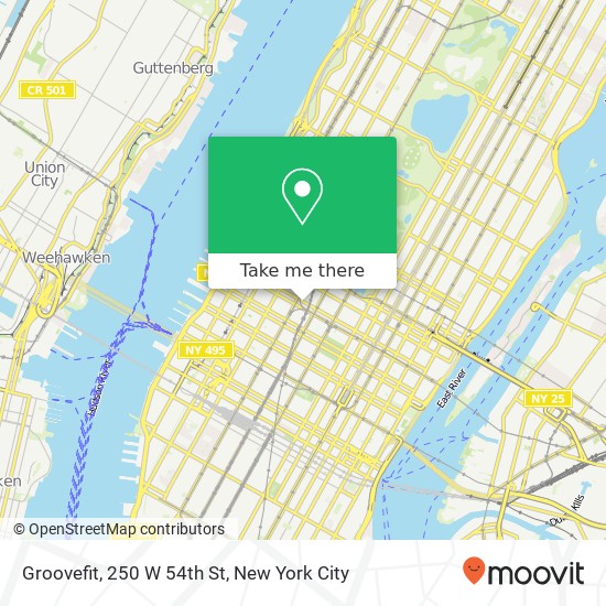 Mapa de Groovefit, 250 W 54th St
