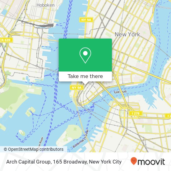 Mapa de Arch Capital Group, 165 Broadway