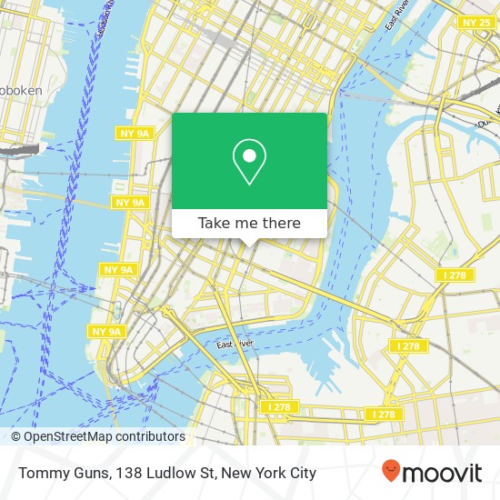 Tommy Guns, 138 Ludlow St map