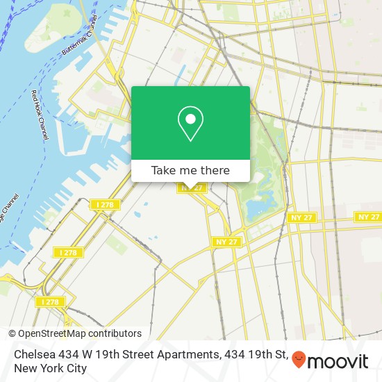 Mapa de Chelsea 434 W 19th Street Apartments, 434 19th St