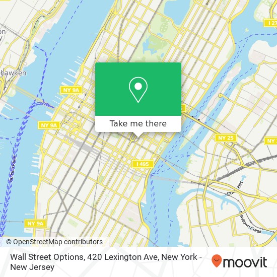 Mapa de Wall Street Options, 420 Lexington Ave
