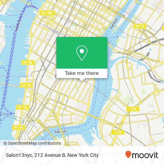 Salon13nyc, 212 Avenue B map