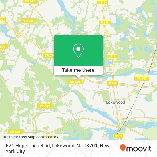 521 Hope Chapel Rd, Lakewood, NJ 08701 map