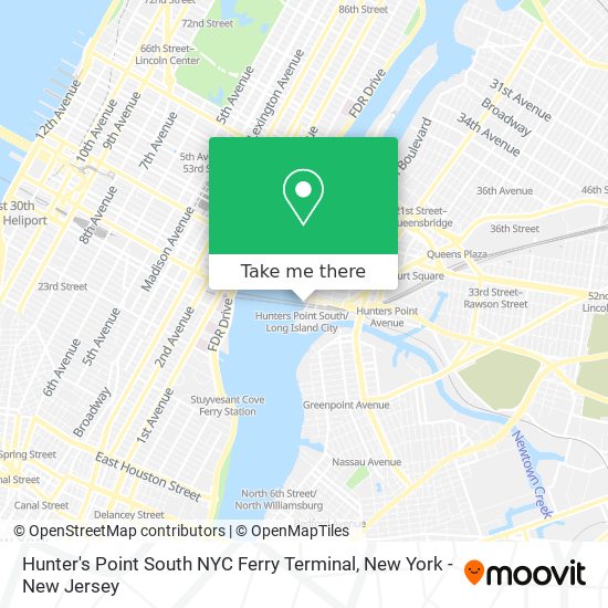 Hunter's Point South NYC Ferry Terminal map