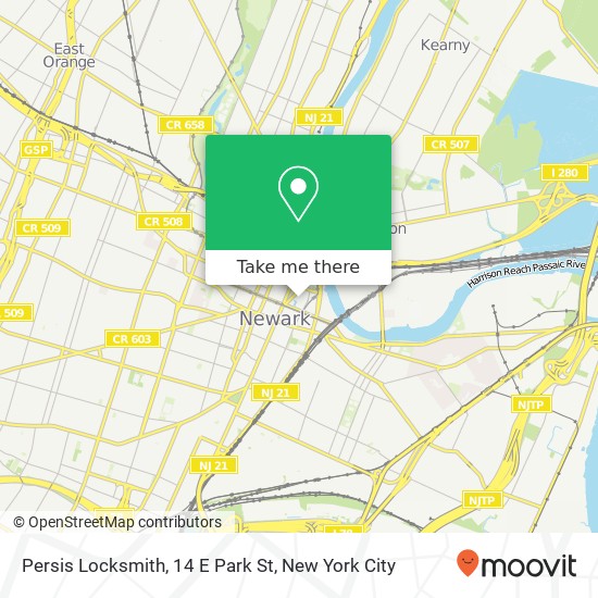 Persis Locksmith, 14 E Park St map