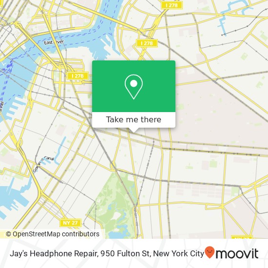 Jay's Headphone Repair, 950 Fulton St map