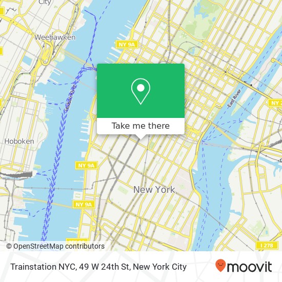 Mapa de Trainstation NYC, 49 W 24th St