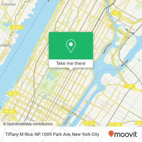 Mapa de Tiffany M Rice, NP, 1009 Park Ave