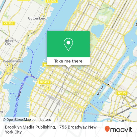 Mapa de Brooklyn Media Publishing, 1755 Broadway
