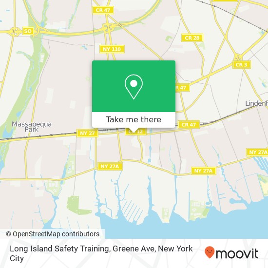 Long Island Safety Training, Greene Ave map