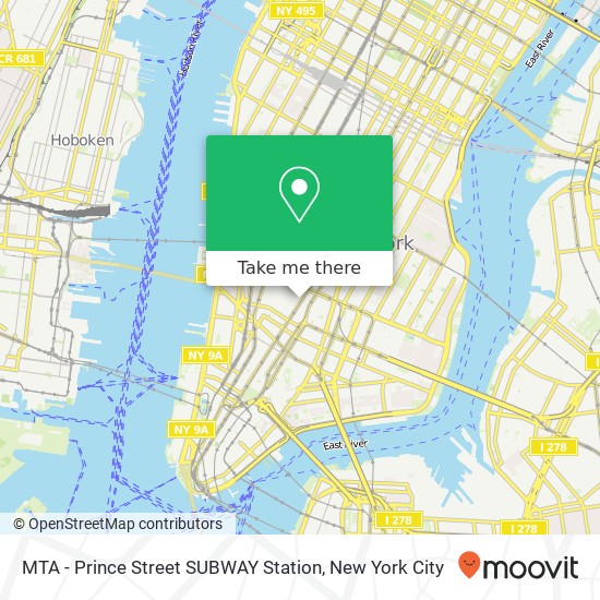 MTA - Prince Street SUBWAY Station map