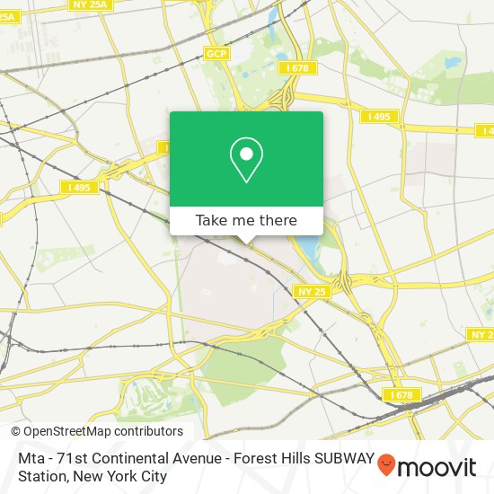 Mapa de Mta - 71st Continental Avenue - Forest Hills SUBWAY Station