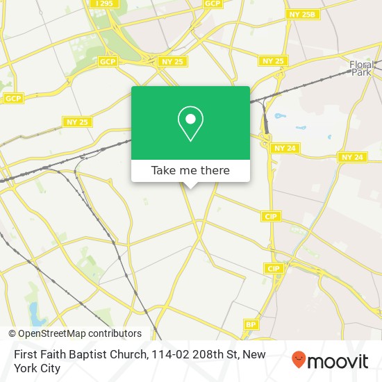 Mapa de First Faith Baptist Church, 114-02 208th St