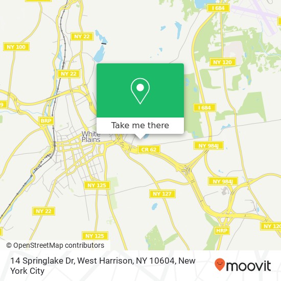 Mapa de 14 Springlake Dr, West Harrison, NY 10604