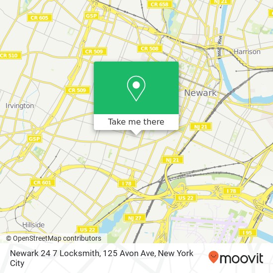 Newark 24 7 Locksmith, 125 Avon Ave map