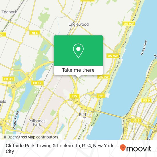 Mapa de Cliffside Park Towing & Locksmith, RT-4