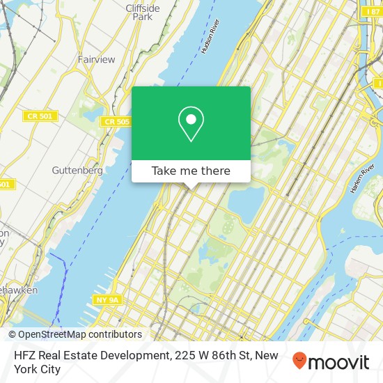 Mapa de HFZ Real Estate Development, 225 W 86th St