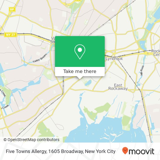 Five Towns Allergy, 1605 Broadway map