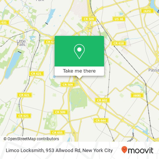 Mapa de Limco Locksmith, 953 Allwood Rd