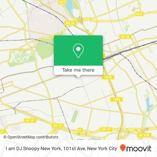 I am DJ Snoopy New York, 101st Ave map