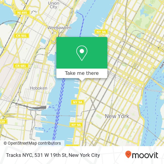 Tracks NYC, 531 W 19th St map