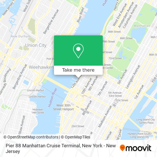 Pier 88 Manhattan Cruise Terminal map